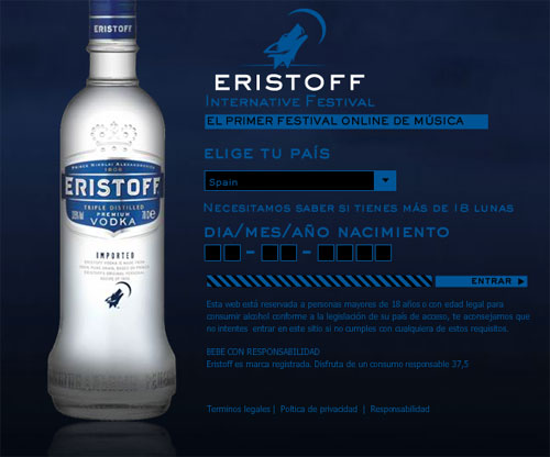 18... ¿lunas? La web de Eristoff nos pide la fecha de nacimiento para comprobar que 'tenemos 18 lunas'