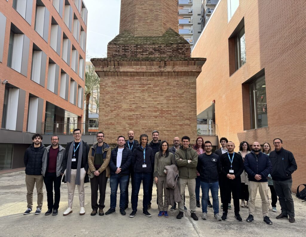 GAIA partners in the courtyard of the UOC campus.